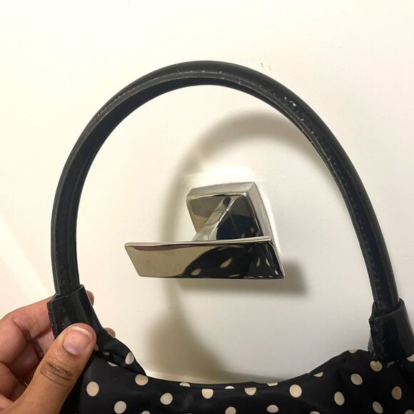 Vintage Kate Spade New York Black Polka Dot Shoulder Tote Bag Purse - Picture 4 of 9